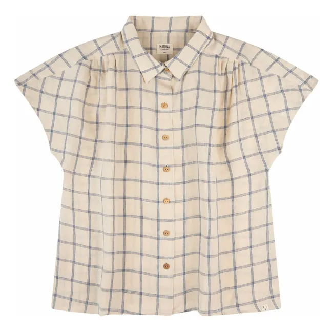 Blouse Carreaux Lin | Beige