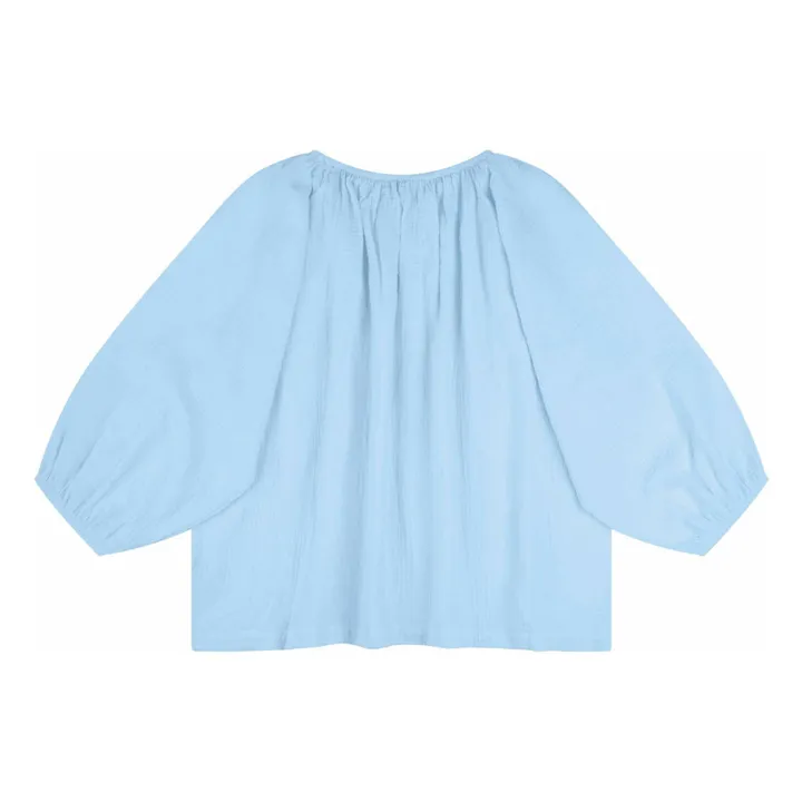 Blusa de gasa de algodón orgánico | Azul Cielo- Imagen del producto n°3