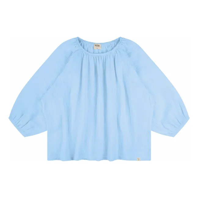 Bluse Gaze aus Bio-Baumwolle | Hellblau