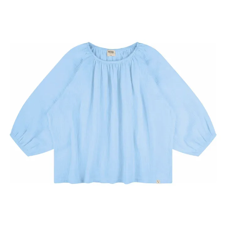 Blusa de gasa de algodón orgánico | Azul Cielo- Imagen del producto n°0