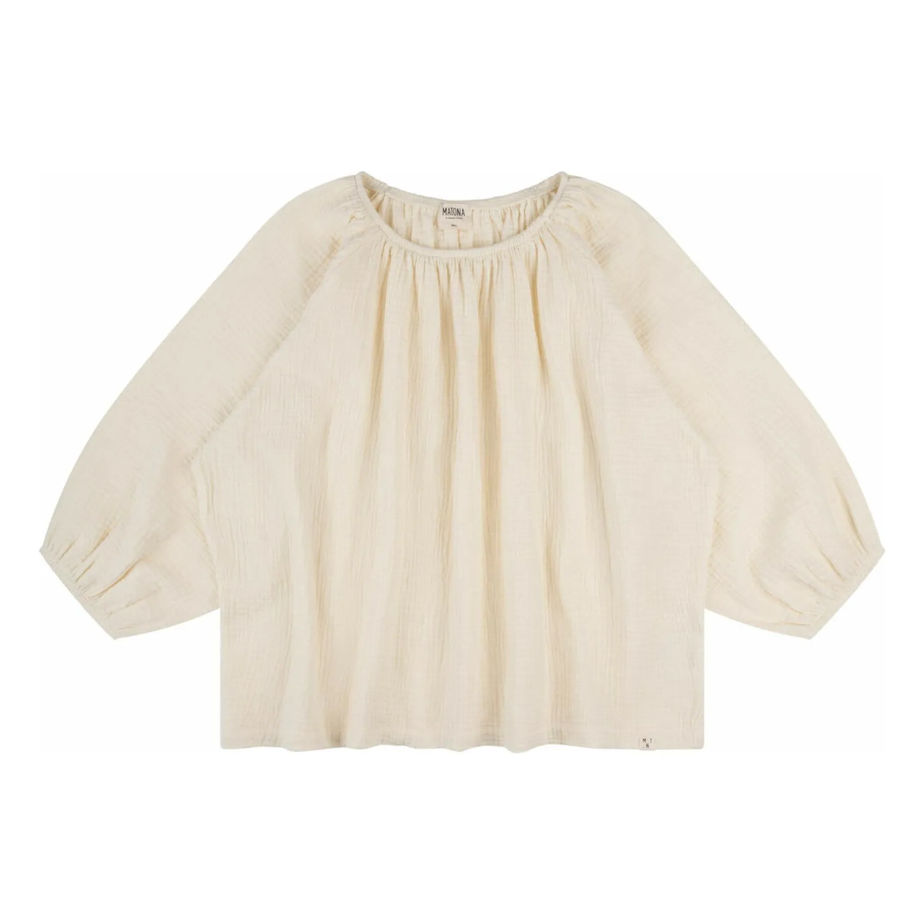 Matona Ecru Organic Cotton Gauze Blouse