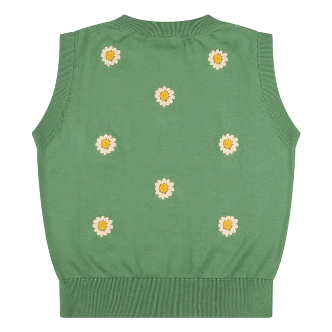 Top Fleurs Maille Coton Bio | Vert
