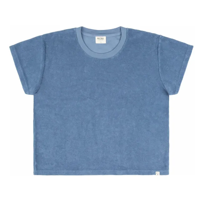 Bio-Frottee-T-Shirt | Blau