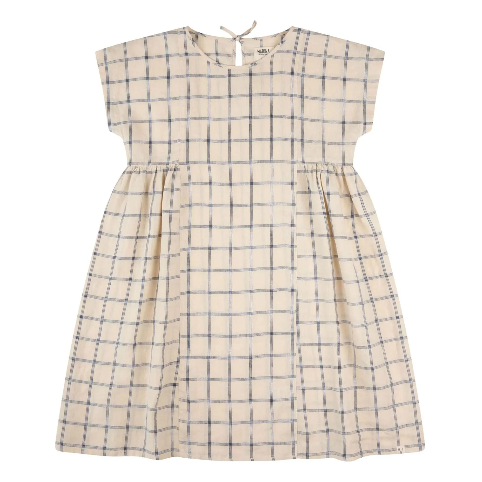 Matona Beige Linen Check Dress