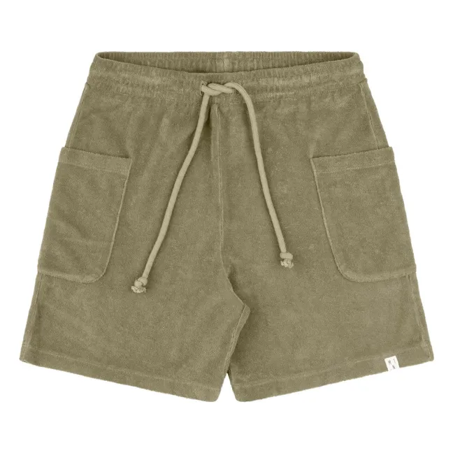 Pantalones cortos de rizo ecológico | Verde Kaki