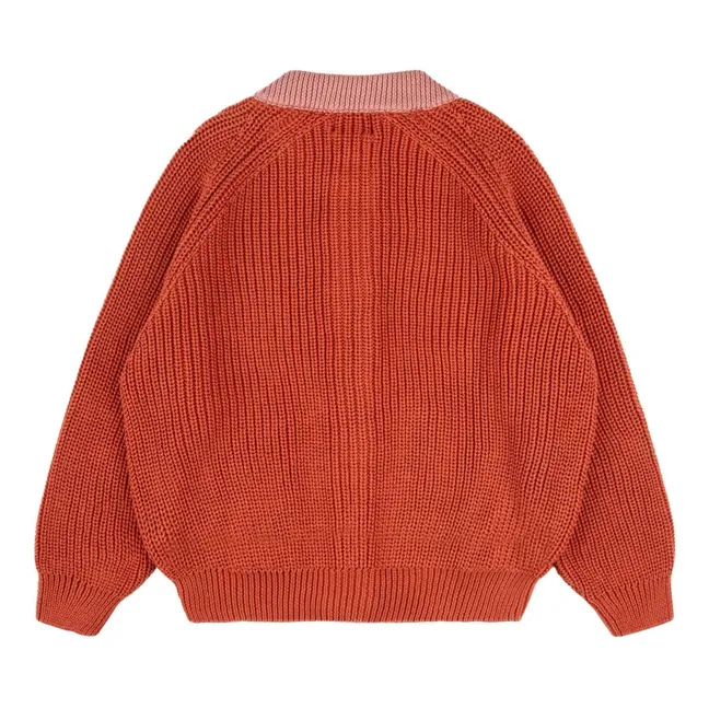 Strickjacke aus Bio-Baumwolle | Ziegelrot