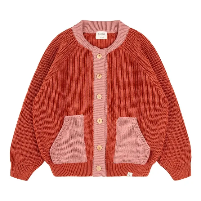 Strickjacke aus Bio-Baumwolle | Ziegelrot