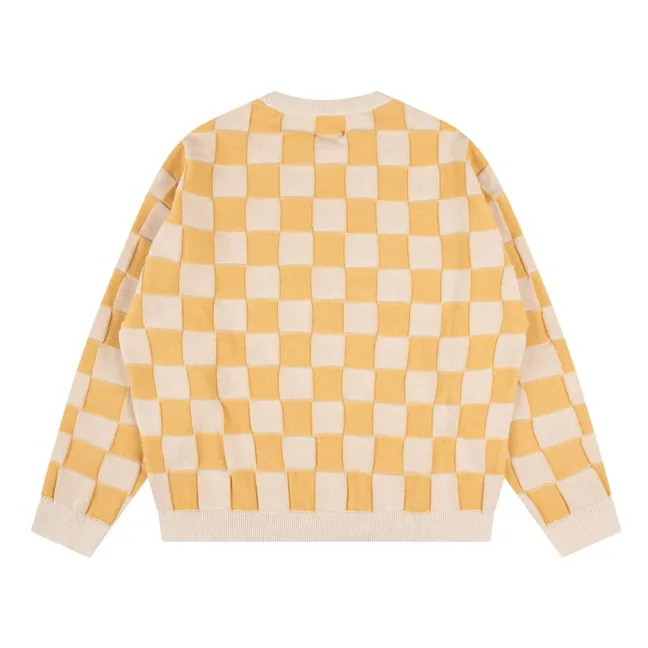 Sudadera de algodón orgánico a cuadros  | Amarillo