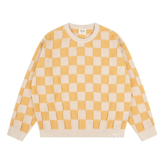 Sudadera de algodón orgánico a cuadros  | Amarillo