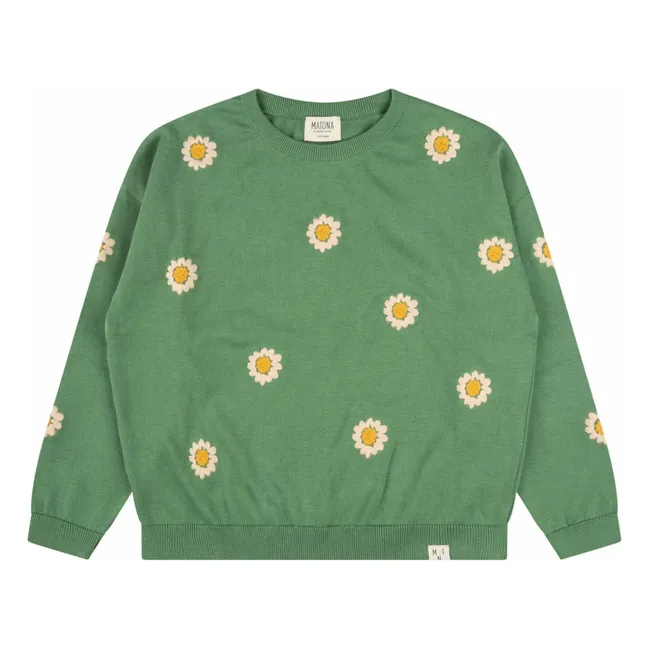 Sudadera de flores de algodón ecológico | Verde