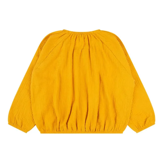Camicetta a palloncino in cotone biologico | Giallo senape
