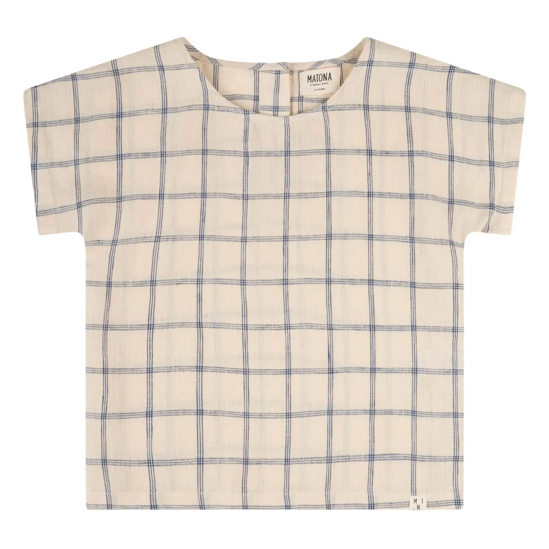 Matona Beige Linen Check T-Shirt