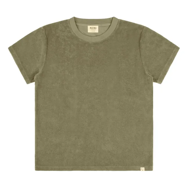 Camiseta de rizo ecológico  | Verde Kaki