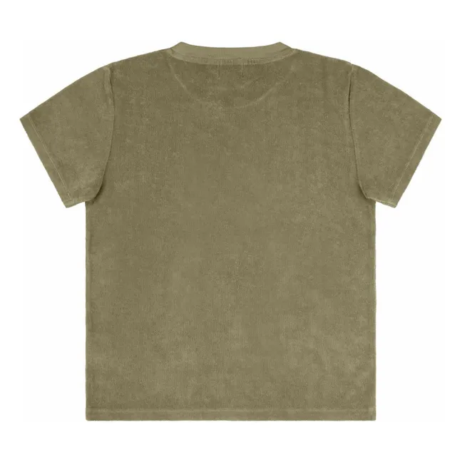 Camiseta de rizo ecológico  | Verde Kaki