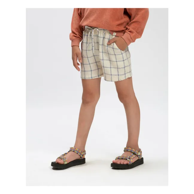 Short Carreaux Lin | Beige