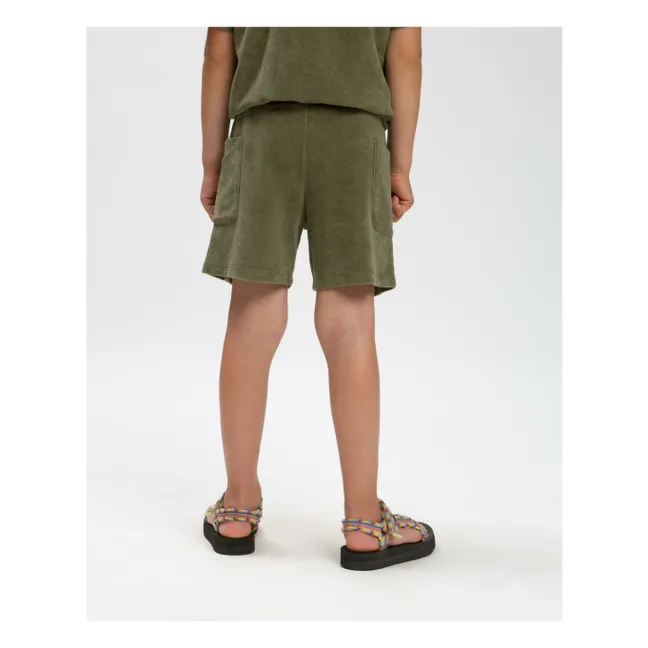 Pantalones cortos de rizo ecológico | Verde Kaki