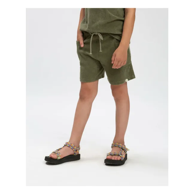 Pantalones cortos de rizo ecológico | Verde Kaki