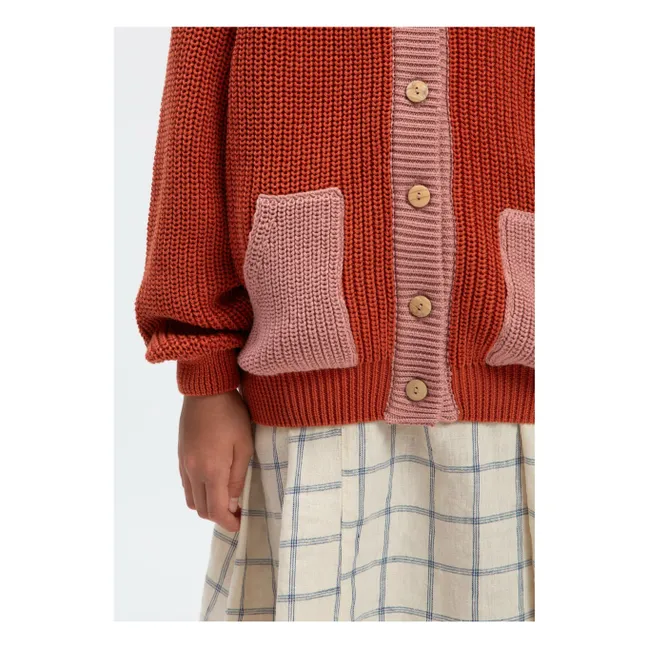 Strickjacke aus Bio-Baumwolle | Ziegelrot