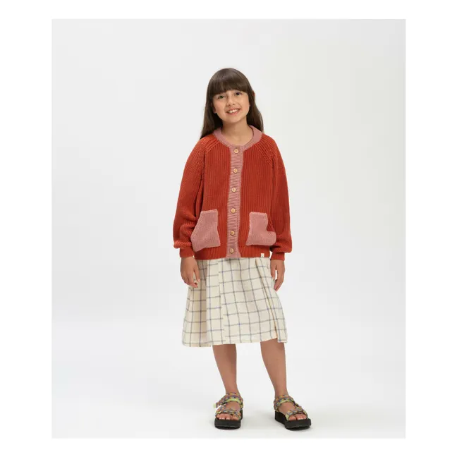 Strickjacke aus Bio-Baumwolle | Ziegelrot