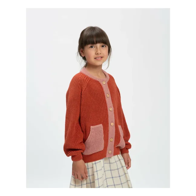 Strickjacke aus Bio-Baumwolle | Ziegelrot