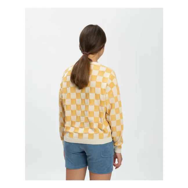 Sudadera de algodón orgánico a cuadros  | Amarillo