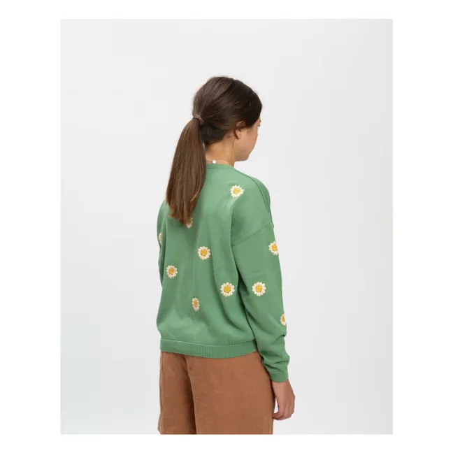 Sudadera de flores de algodón ecológico | Verde