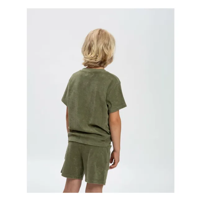 Camiseta de rizo ecológico  | Verde Kaki