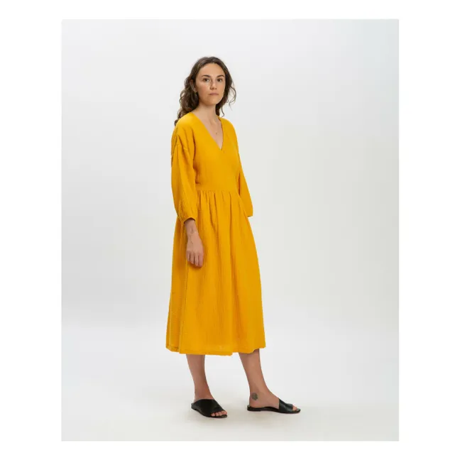 Robe Gaze de Coton Bio | Jaune moutarde