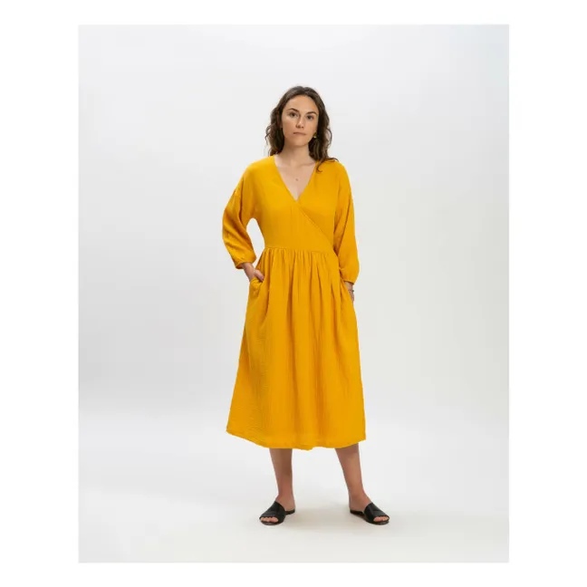 Robe Gaze de Coton Bio | Jaune moutarde