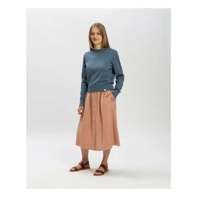 Falda midi Lino | Rosa Viejo