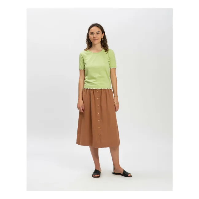 Midi skirt Linen | Brown