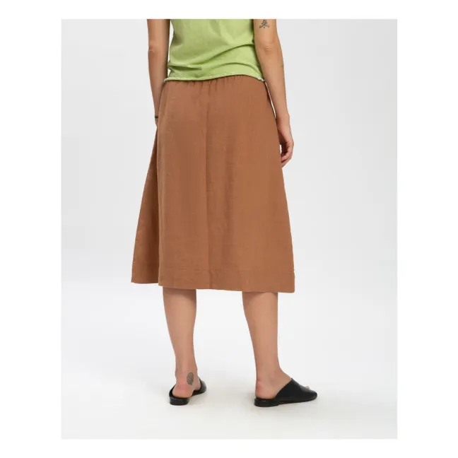 Midi skirt Linen | Brown
