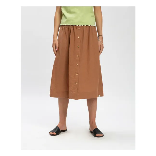 Midi skirt Linen | Brown