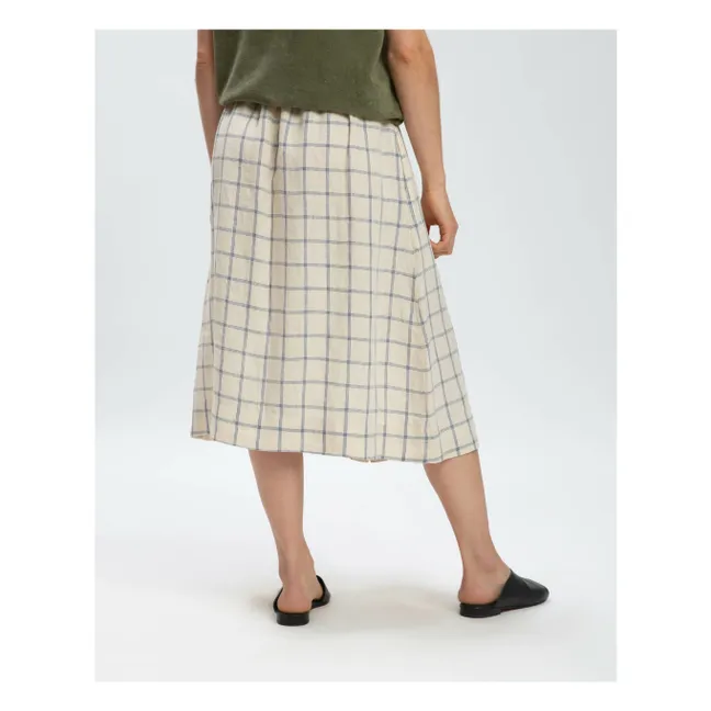 Linen Midi Skirt | Beige