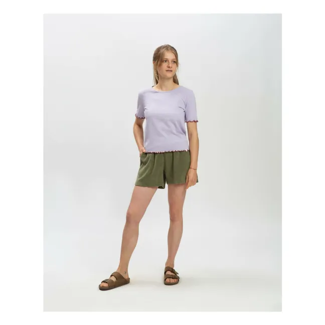 Pantalones cortos de rizo ecológico | Verde Kaki