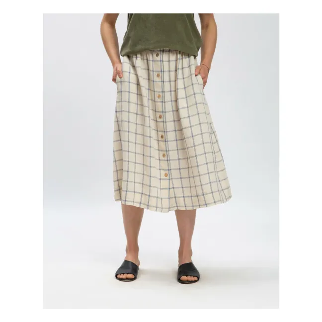 Falda midi de lino | Beige