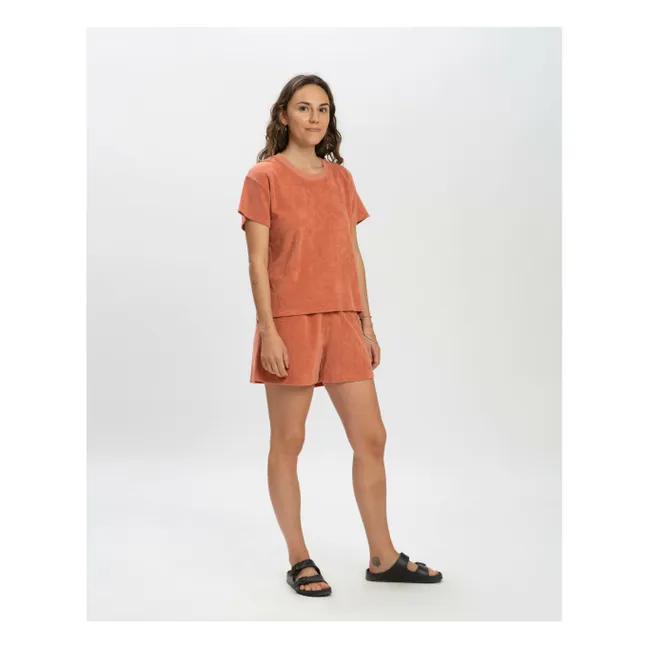 Pantalones cortos de rizo ecológico | Terracotta