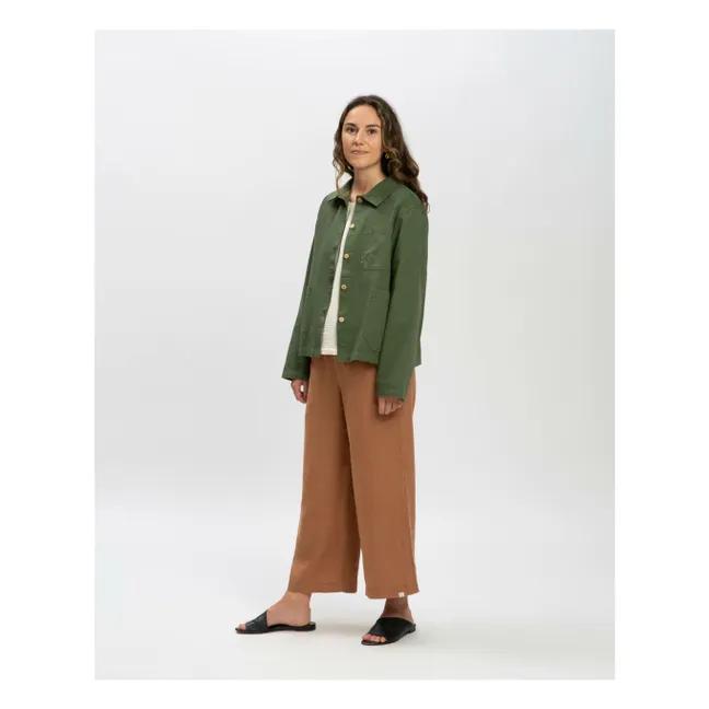 Veste Twill Coton Bio | Vert sapin
