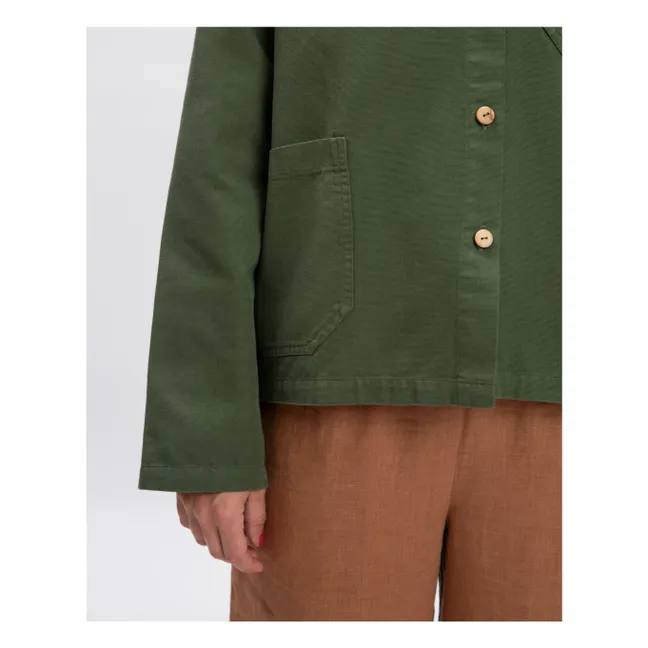 Veste Twill Coton Bio | Vert sapin