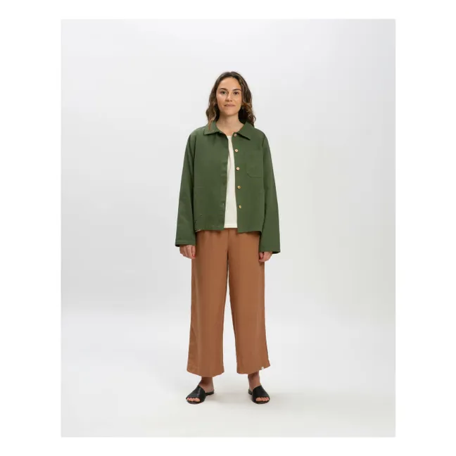 Veste Twill Coton Bio | Vert sapin