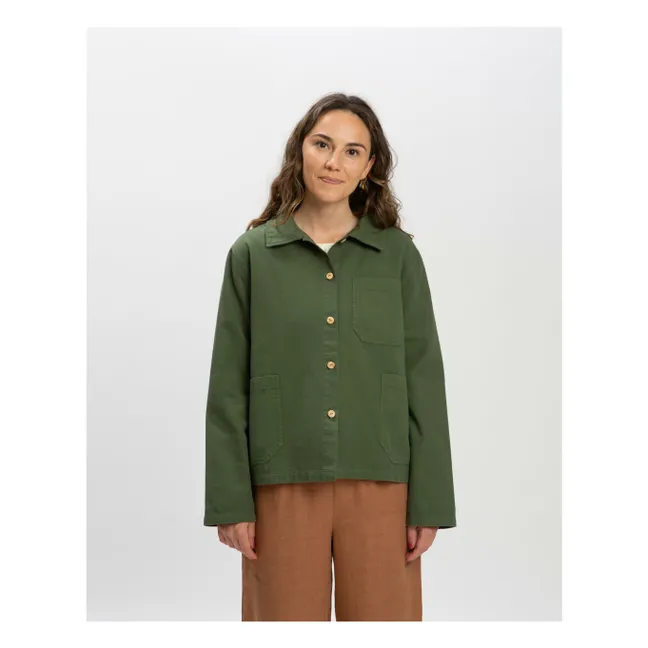 Veste Twill Coton Bio | Vert sapin