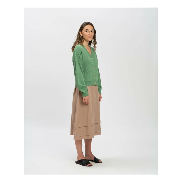 Cardigan Coton Bio | Vert- Image produit n°6