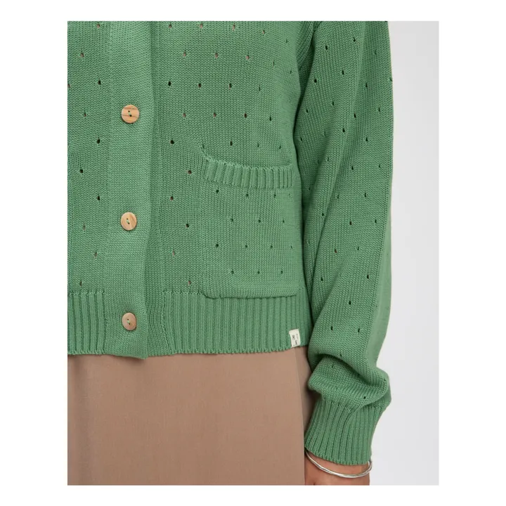 Chaqueta de punto de algodón ecológico | Verde- Imagen del producto n°7