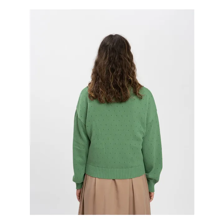 Cardigan Coton Bio | Vert- Image produit n°4
