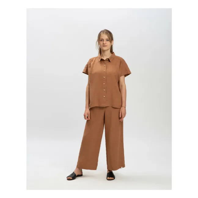 Blusa de lino | Marrón