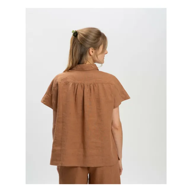 Blusa de lino | Marrón