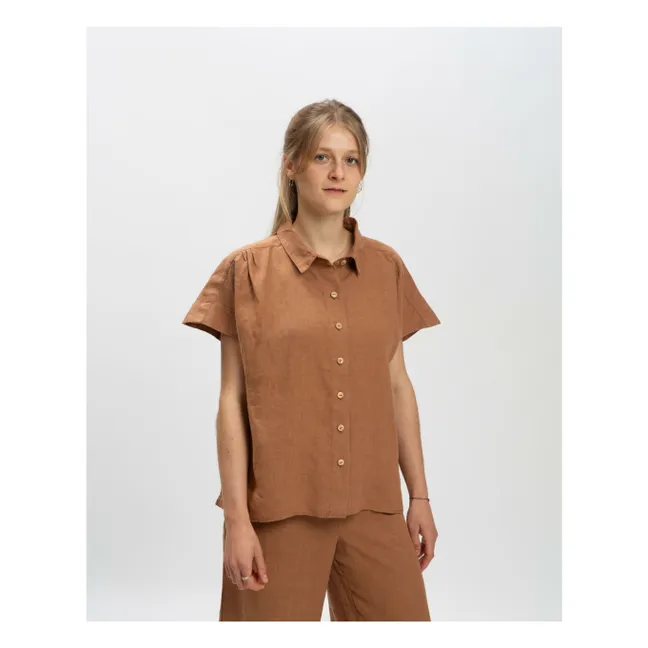 Blusa de lino | Marrón