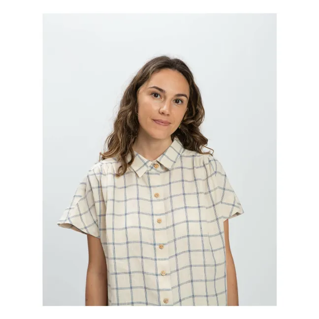 Blouse Carreaux Lin | Beige