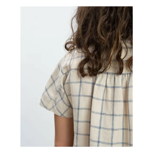 Blouse Carreaux Lin | Beige