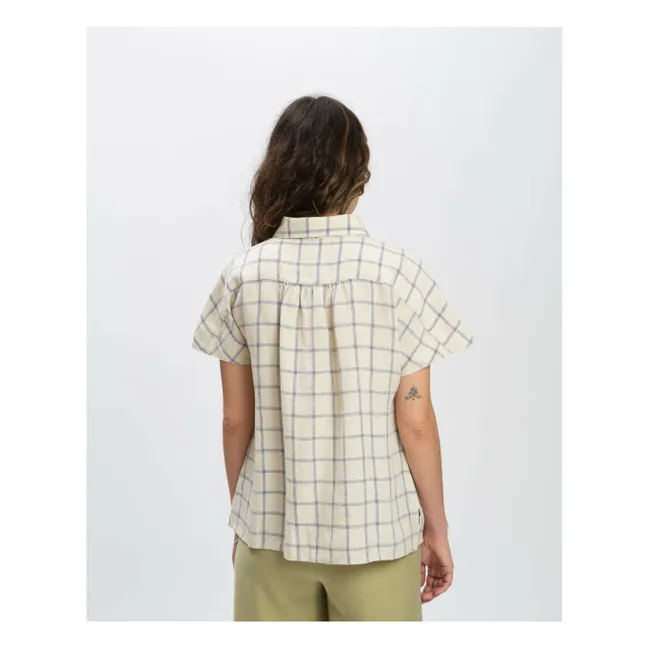 Blouse Carreaux Lin | Beige